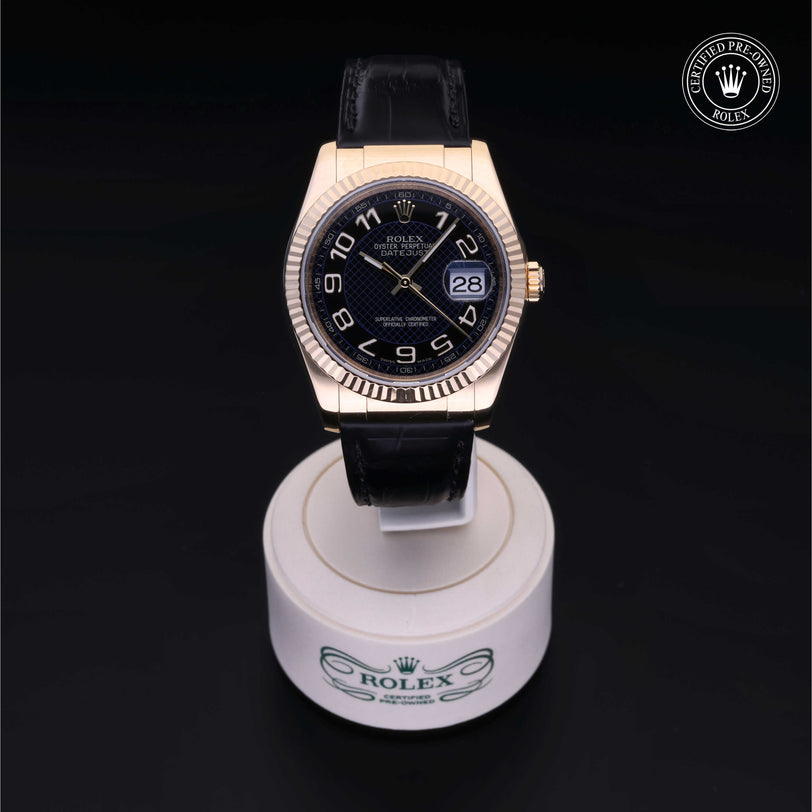 Rolex Certified Pre-owned Datejust M116138-0222 front on black background
