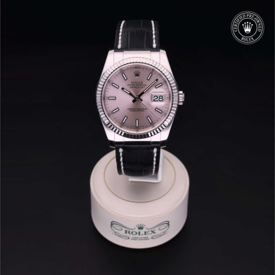 Rolex Certified Pre-owned Datejust M116139-0033 front on black background