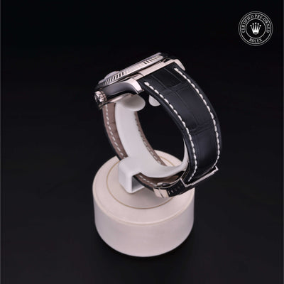 Rolex Certified Pre-owned Datejust M116139-0033 front on black background