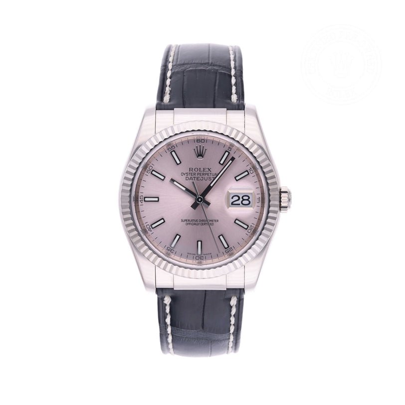 Rolex Certified Pre-owned Datejust M116139-0033 front on white background