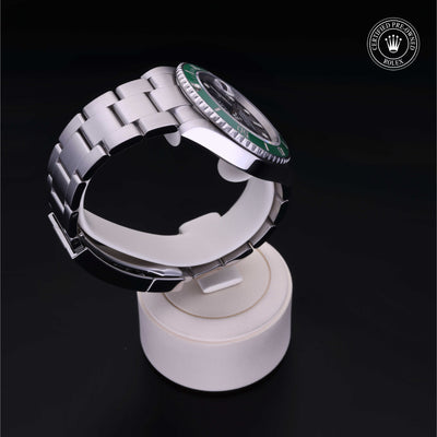 Rolex Certified Pre-owned Submariner M126610LV-0002 front on black background