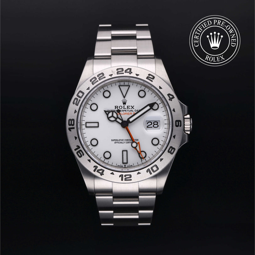 Rolex Certified Pre-owned Explorer M226570-0001 front on black background
