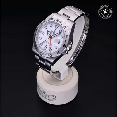 Rolex Certified Pre-owned Explorer M226570-0001 front on black background