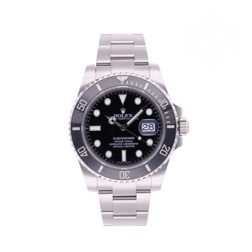 Rolex Certified Pre-owned Submariner M116610LN-0001 front on white background