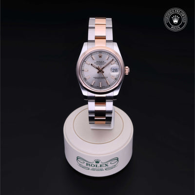 Rolex Certified Pre-owned Lady Datejust M178241-0002 front on black background