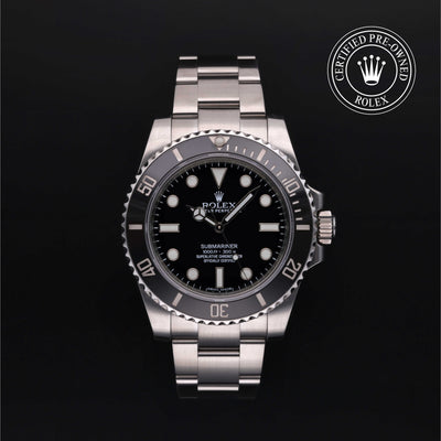 Rolex Certified Pre-owned Submariner M114060-0002 front on black background