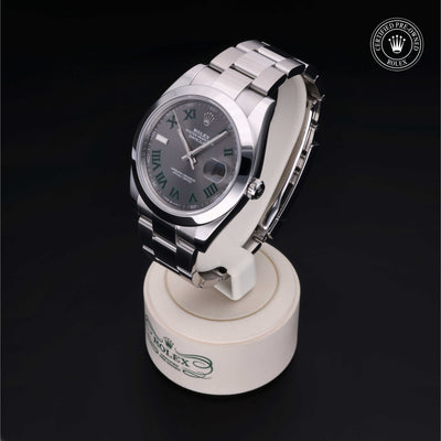 Rolex Certified Pre-owned Datejust M126300-0013 front on black background
