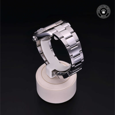 Rolex Certified Pre-owned Datejust M126334-0011 front on black background