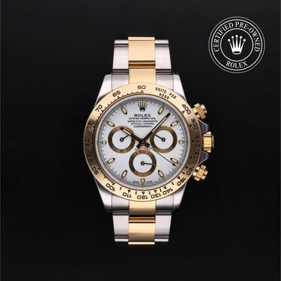 Rolex Certified Pre-owned Daytona M116503-0001 front on black background