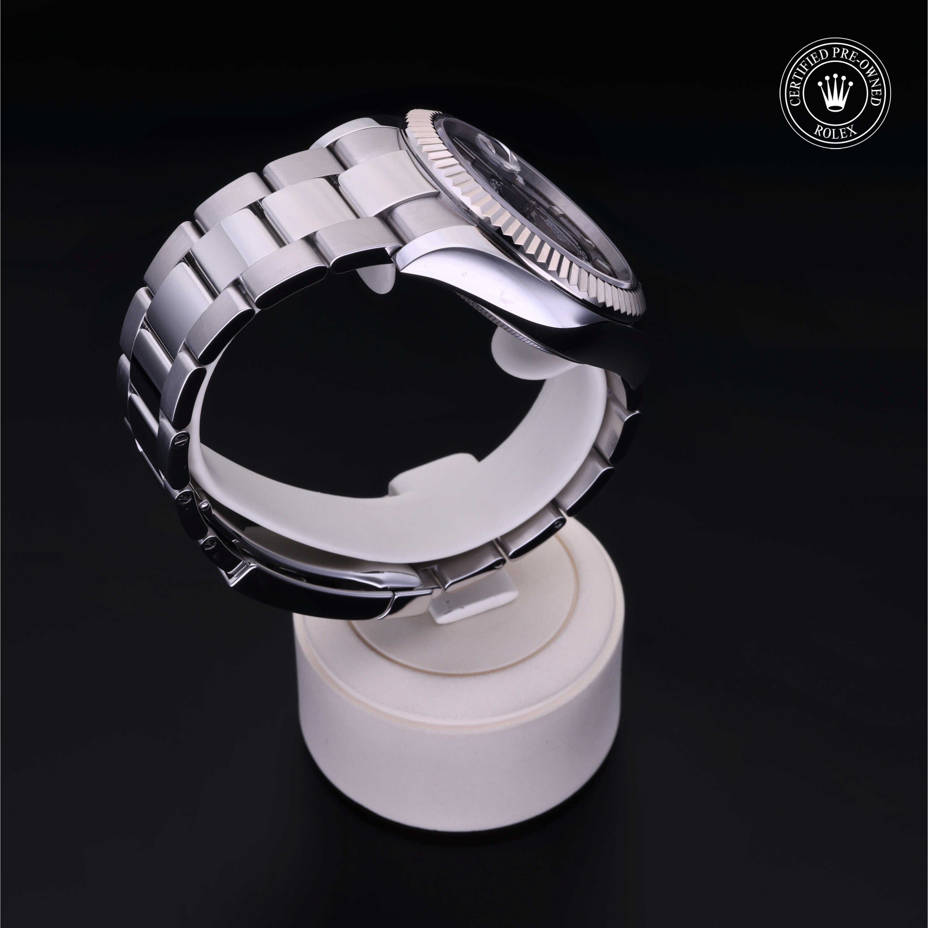 Rolex Certified Pre-owned Sky-Dweller M326934-0005 front on black background