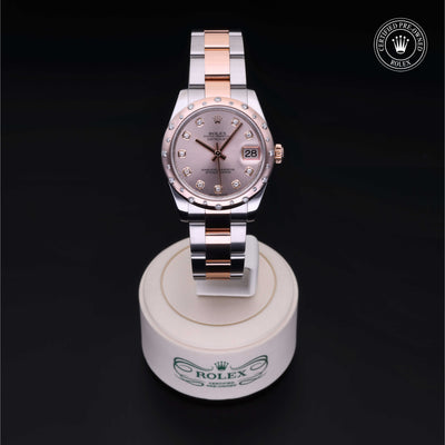 Rolex Certified Pre-owned Lady Datejust M178341-0017 front on black background