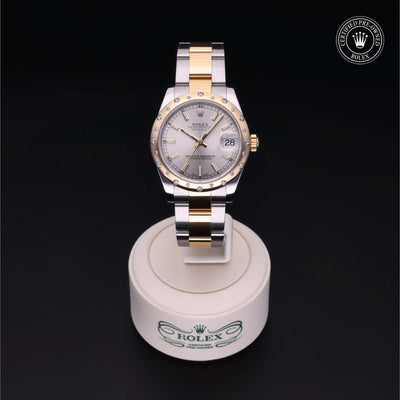 Rolex Certified Pre-owned Lady Datejust M178343-0055 front on black background