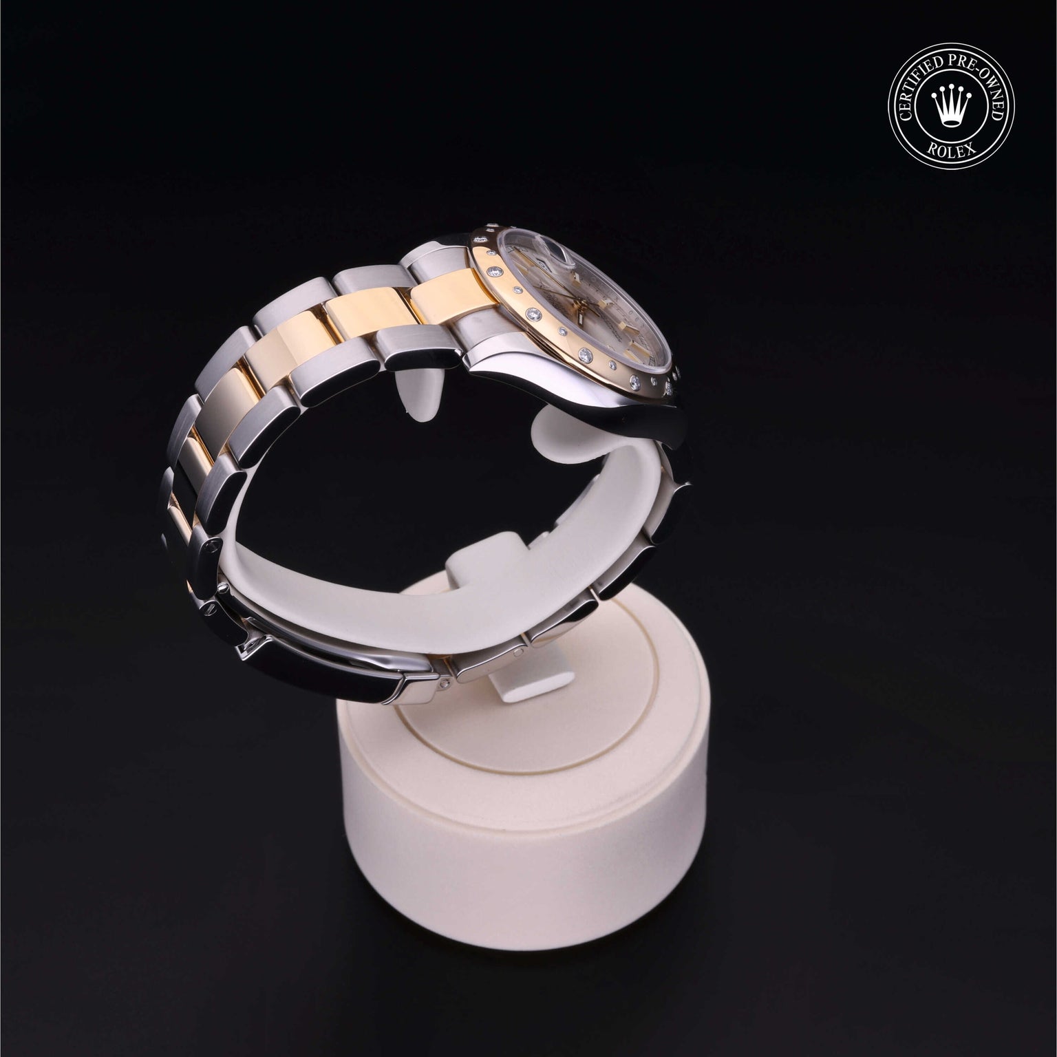 Rolex Certified Pre-owned Lady Datejust M178343-0055 front on black background