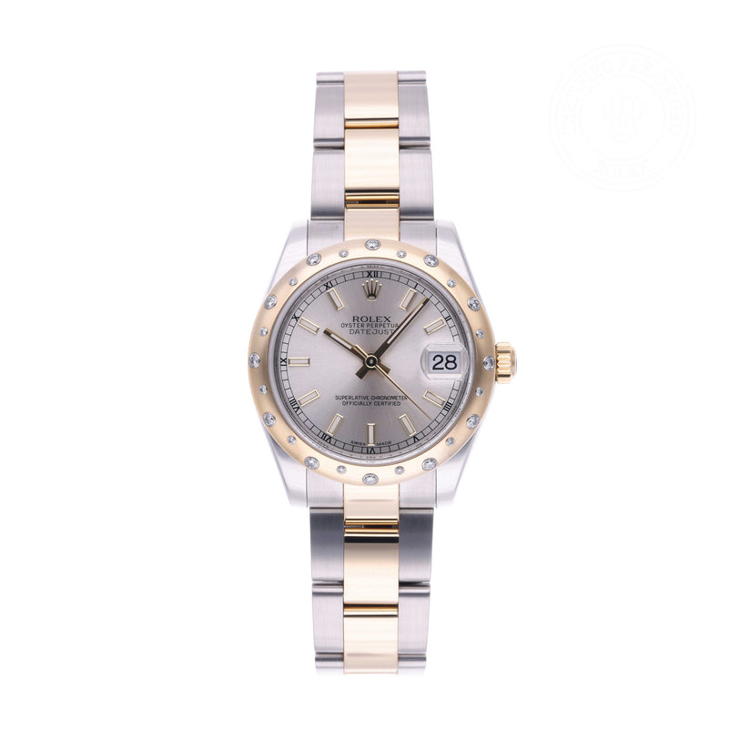 Rolex Certified Pre-owned Lady Datejust M178343-0055 front on white background