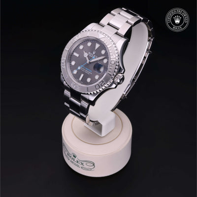 Rolex Certified Pre-owned Yacht-Master M126622-0001 front on black background