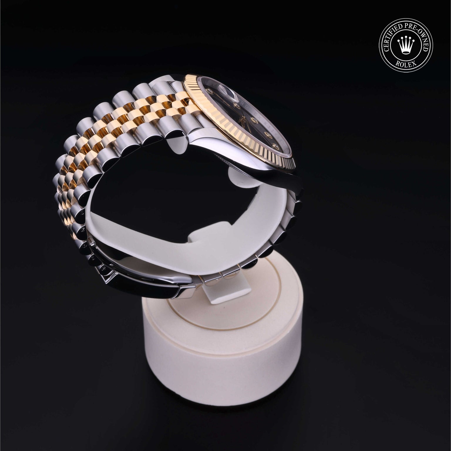 Rolex Certified Pre-owned Datejust M126333-0006 front on black background