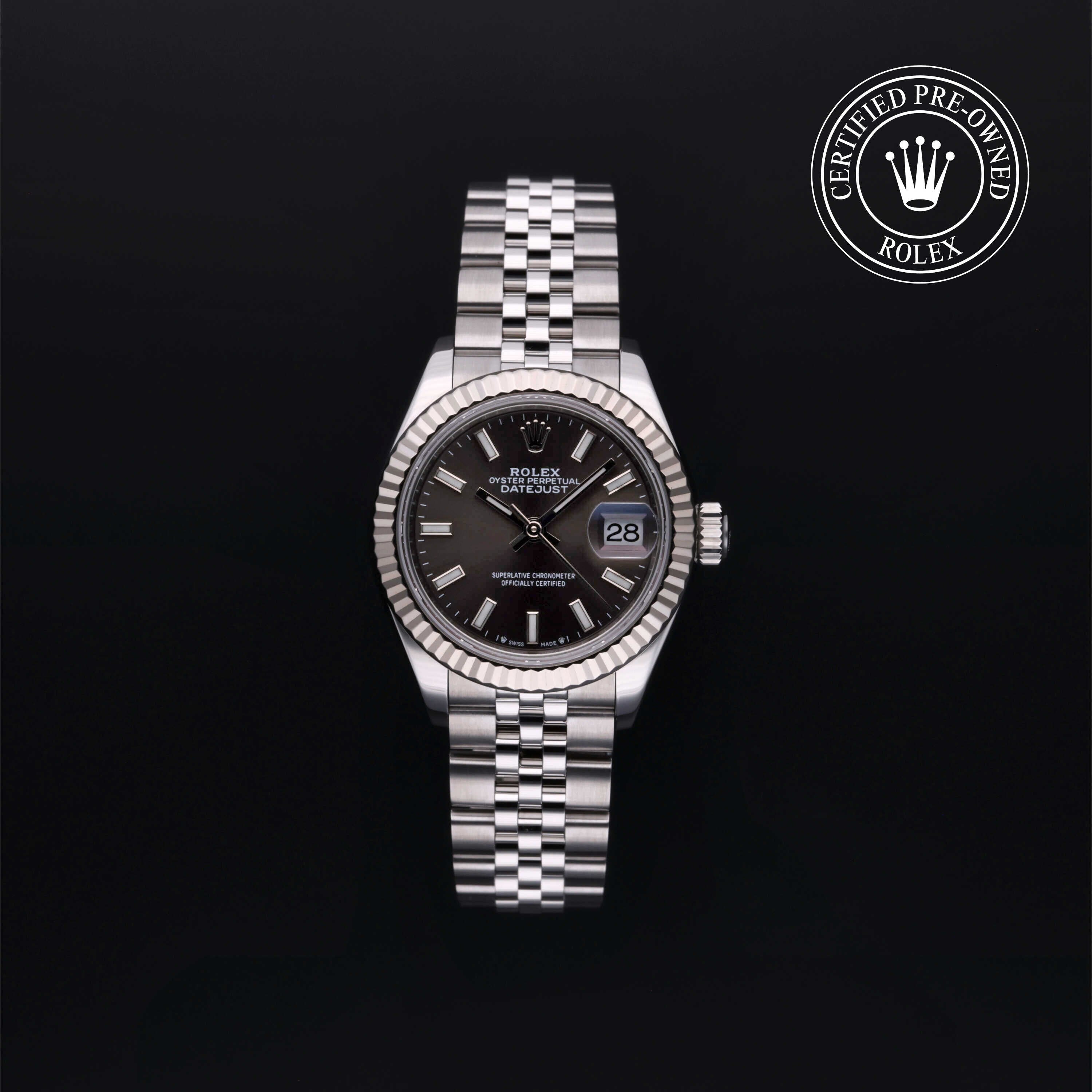 Rolex Certified Pre-owned Lady Datejust M279174-0011 front on black background