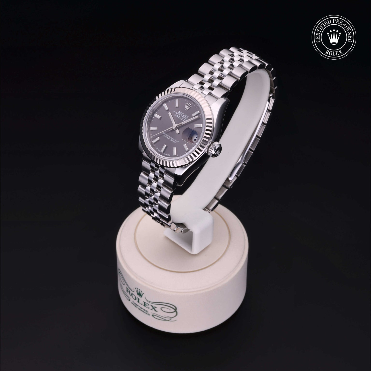 Rolex Certified Pre-owned Lady Datejust M279174-0011 front on black background