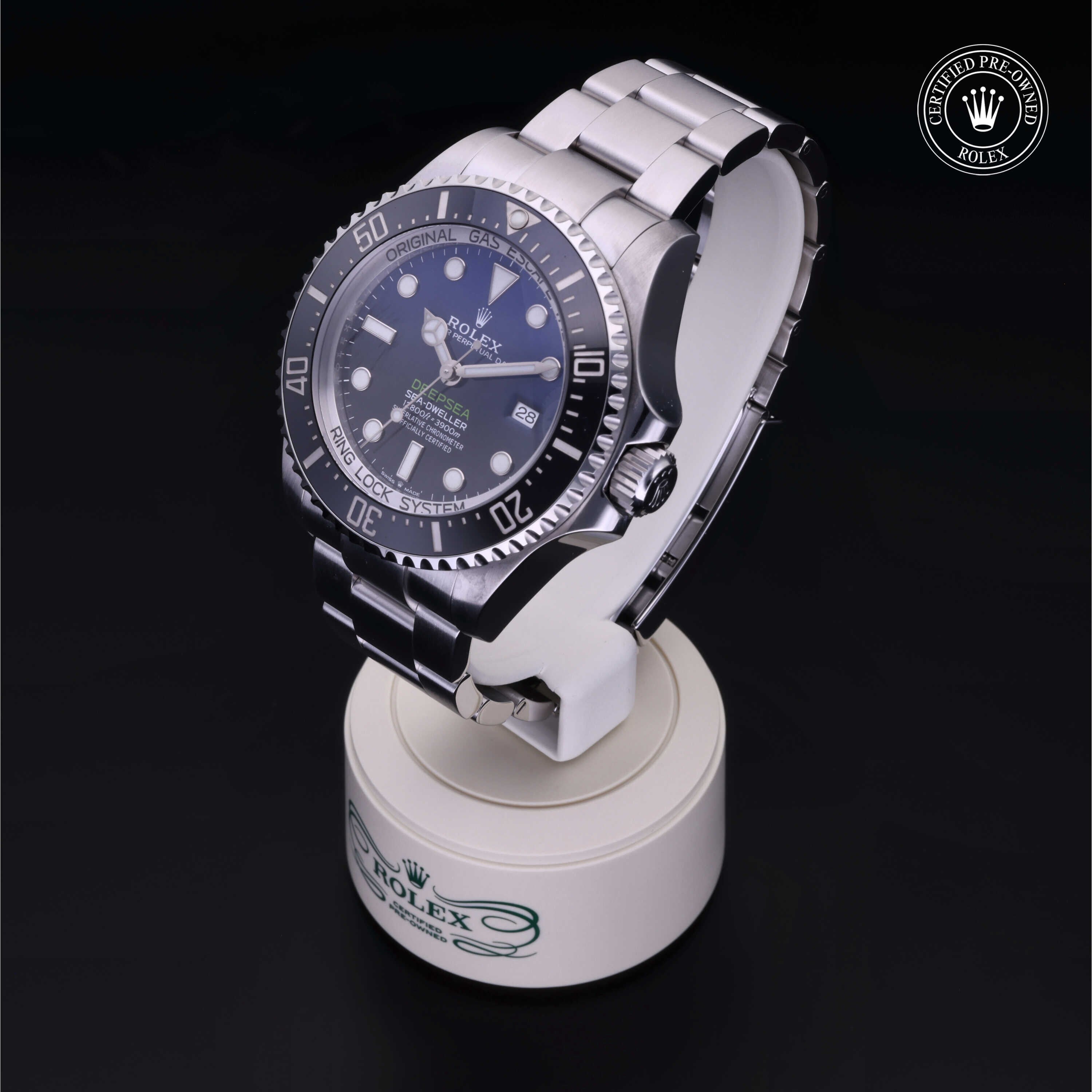 Rolex Certified Pre-owned Sea-Dweller M126660-0002 front on black background
