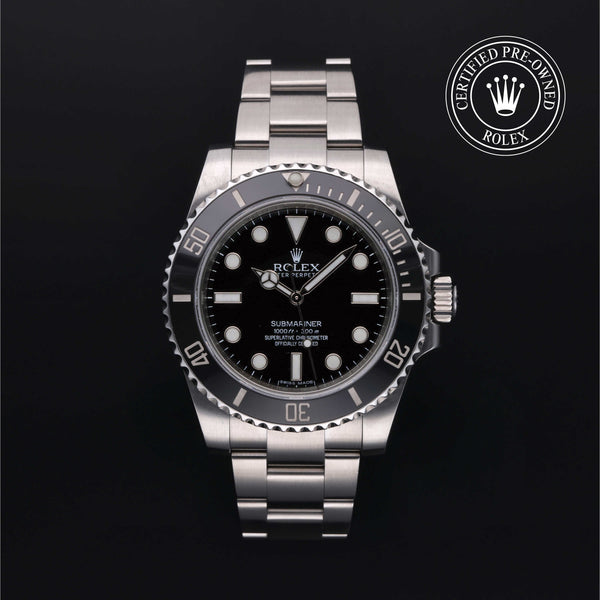 Rolex Certified Pre-owned Submariner M114060-0002 front on black background