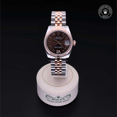 Rolex Certified Pre-owned Lady Datejust M178271-0071 front on black background