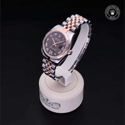 Rolex Certified Pre-owned Lady Datejust M178271-0071 front on black background