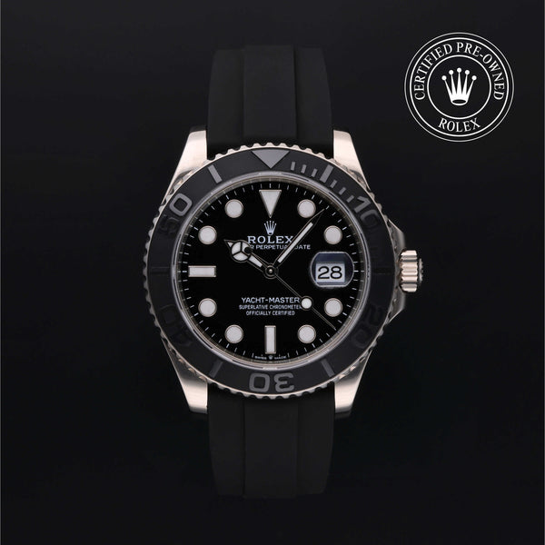 Rolex Certified Pre-owned Yacht-Master M226659-0002 front on black background