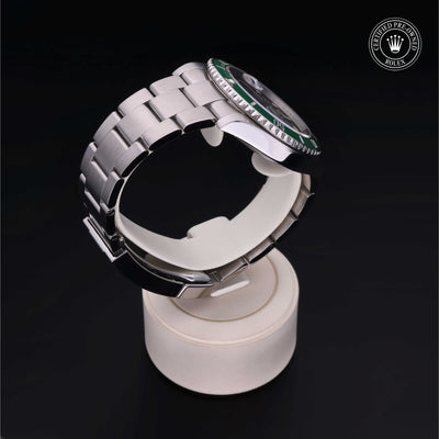 Rolex Certified Pre-owned Submariner M126610LV-0002 front on black background