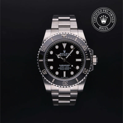 Rolex Certified Pre-owned Submariner M114060-0002 front on black background