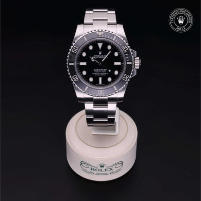 Rolex Certified Pre-owned Submariner M114060-0002 front on black background