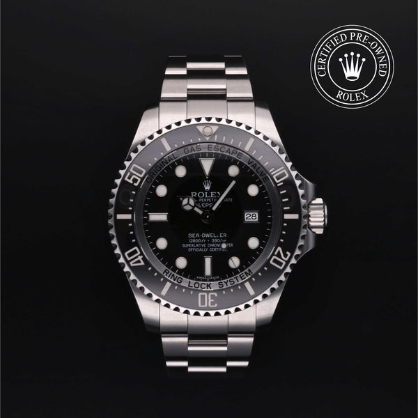 Rolex Certified Pre-owned Sea-Dweller M116660-0001 front on black background
