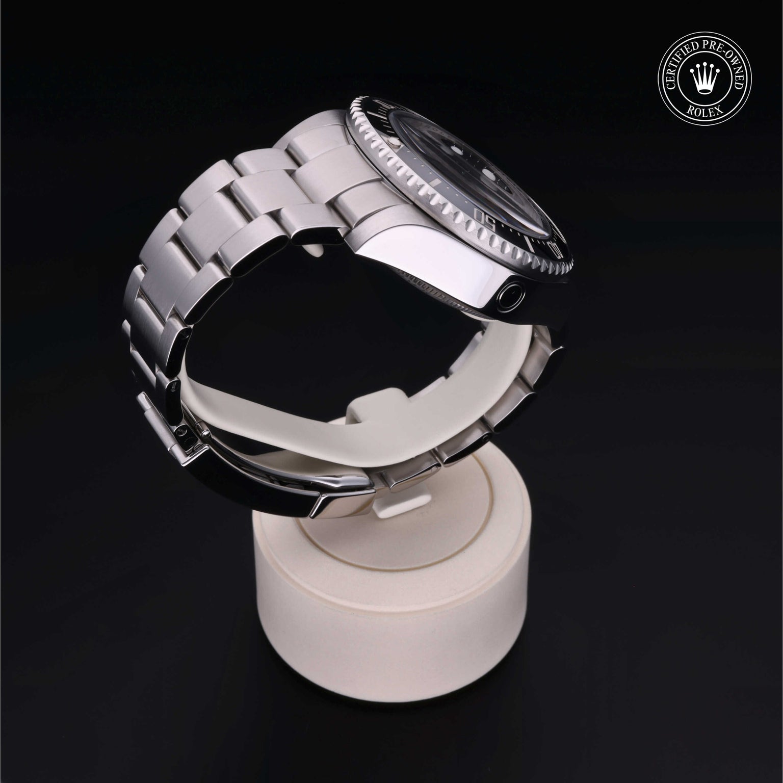 Rolex Certified Pre-owned Sea-Dweller M116660-0001 front on black background