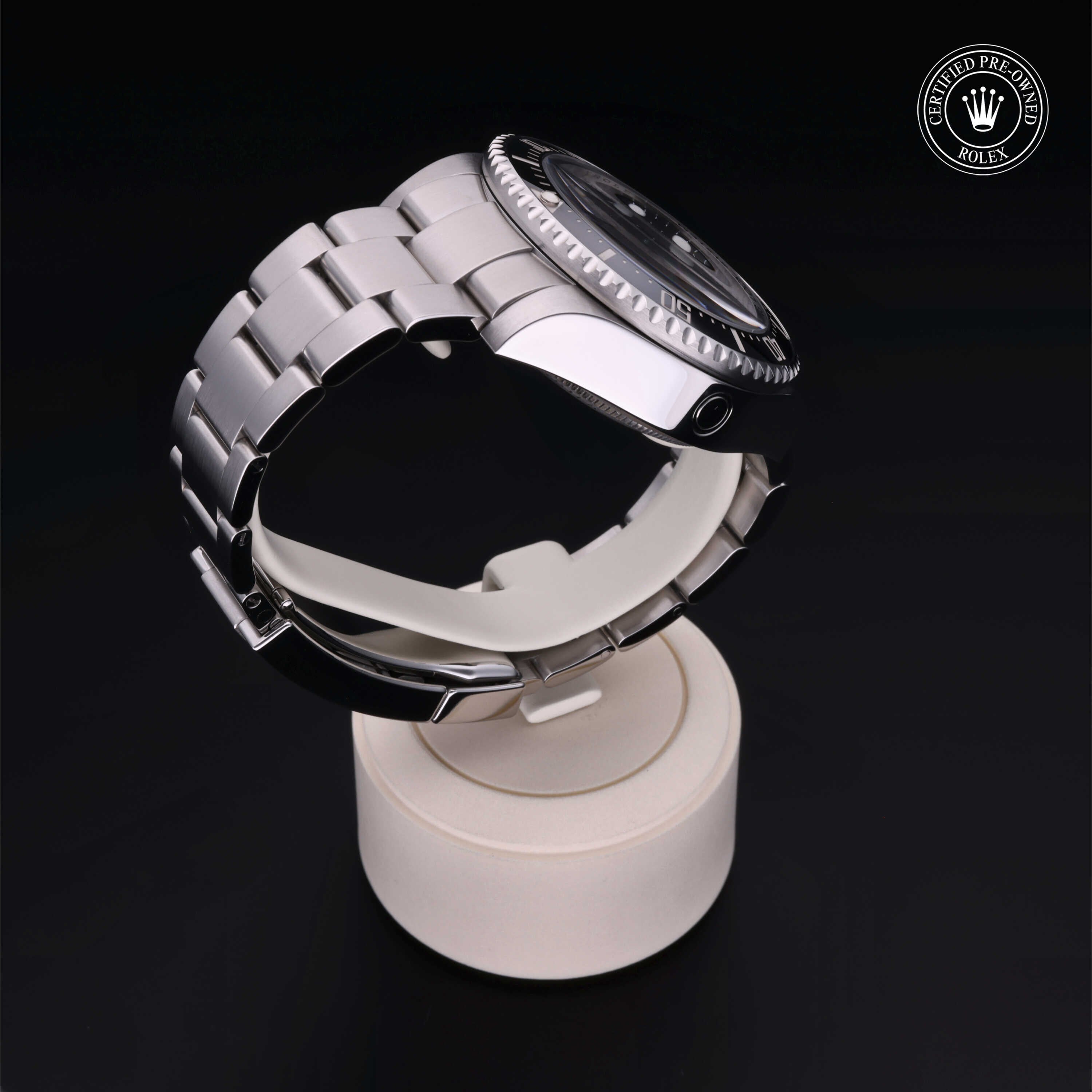 Rolex Certified Pre-owned Sea-Dweller M116660-0001 front on black background
