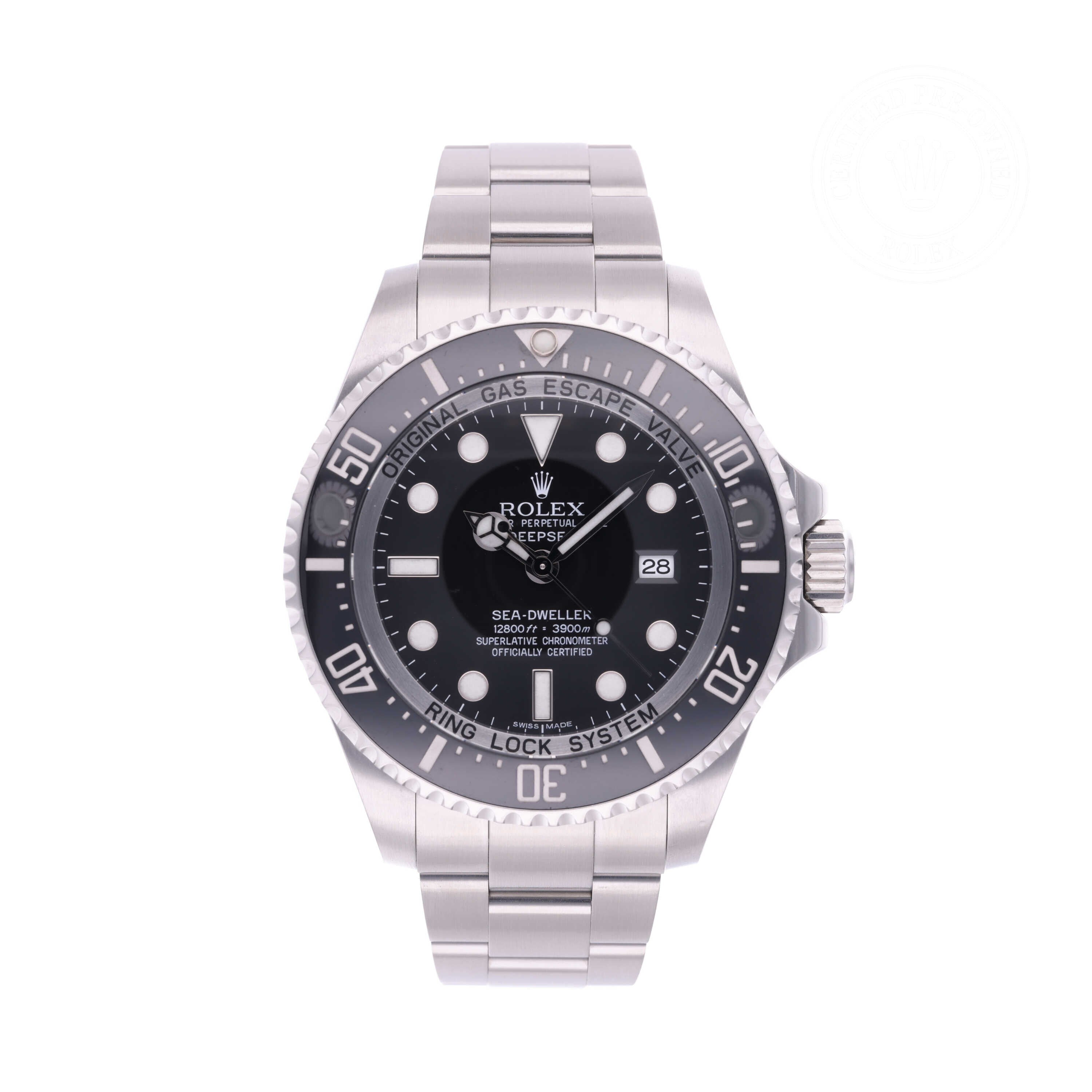 Rolex Certified Pre-owned Sea-Dweller M116660-0001 front on white background