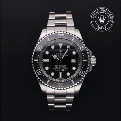 Rolex Certified Pre-owned Sea-Dweller M116660-0001 front on black background