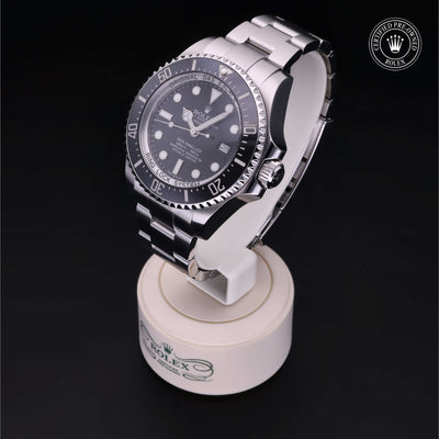 Rolex Certified Pre-owned Sea-Dweller M116660-0001 front on black background