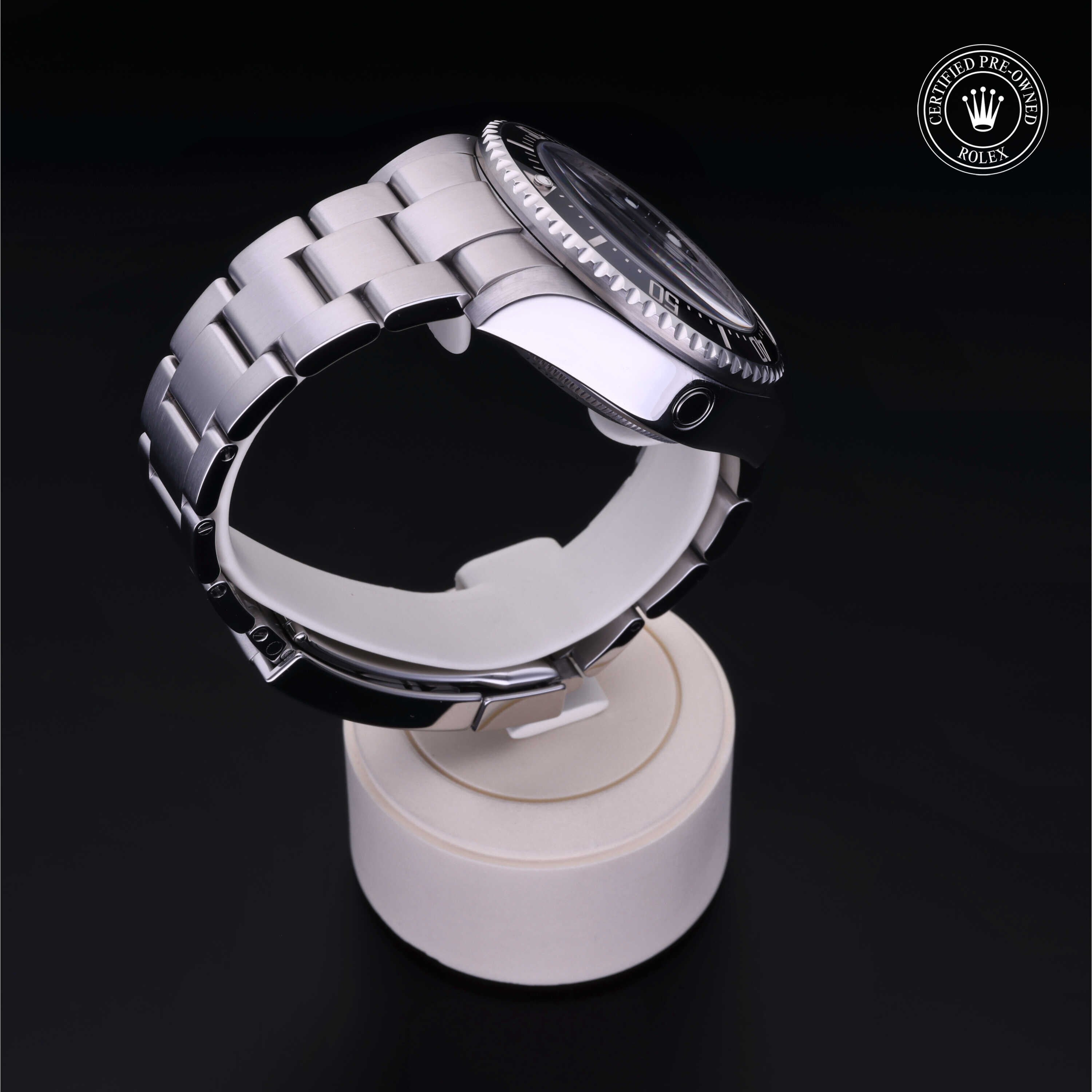 Rolex Certified Pre-owned Sea-Dweller M116660-0001 front on black background