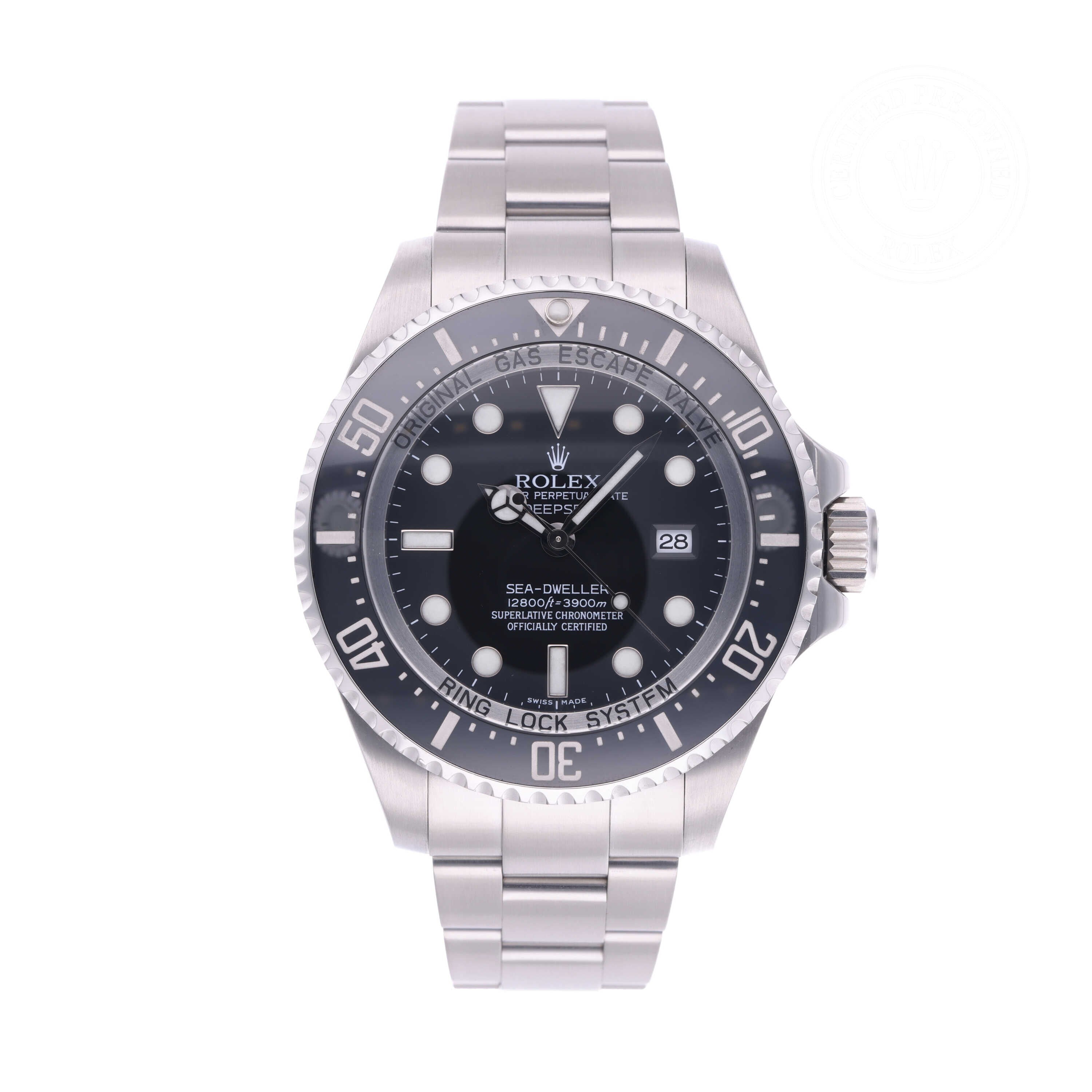 Rolex Certified Pre-owned Sea-Dweller M116660-0001 front on white background