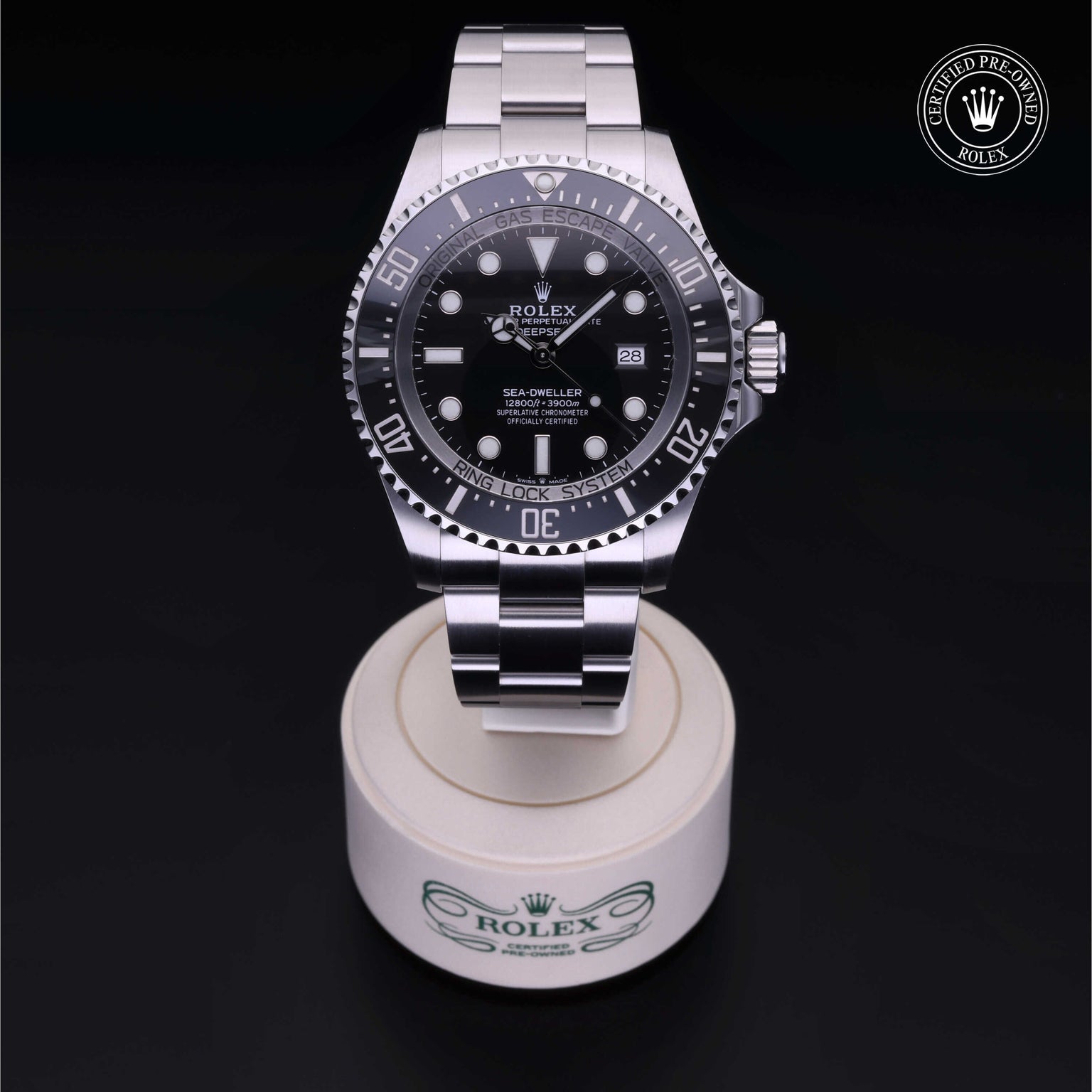 Rolex Certified Pre-owned Sea-Dweller M126660-0001 front on black background