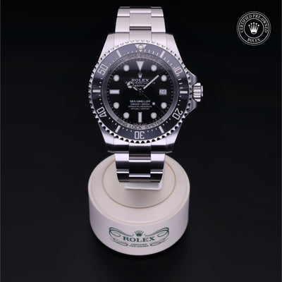 Rolex Certified Pre-owned Sea-Dweller M126660-0001 front on black background