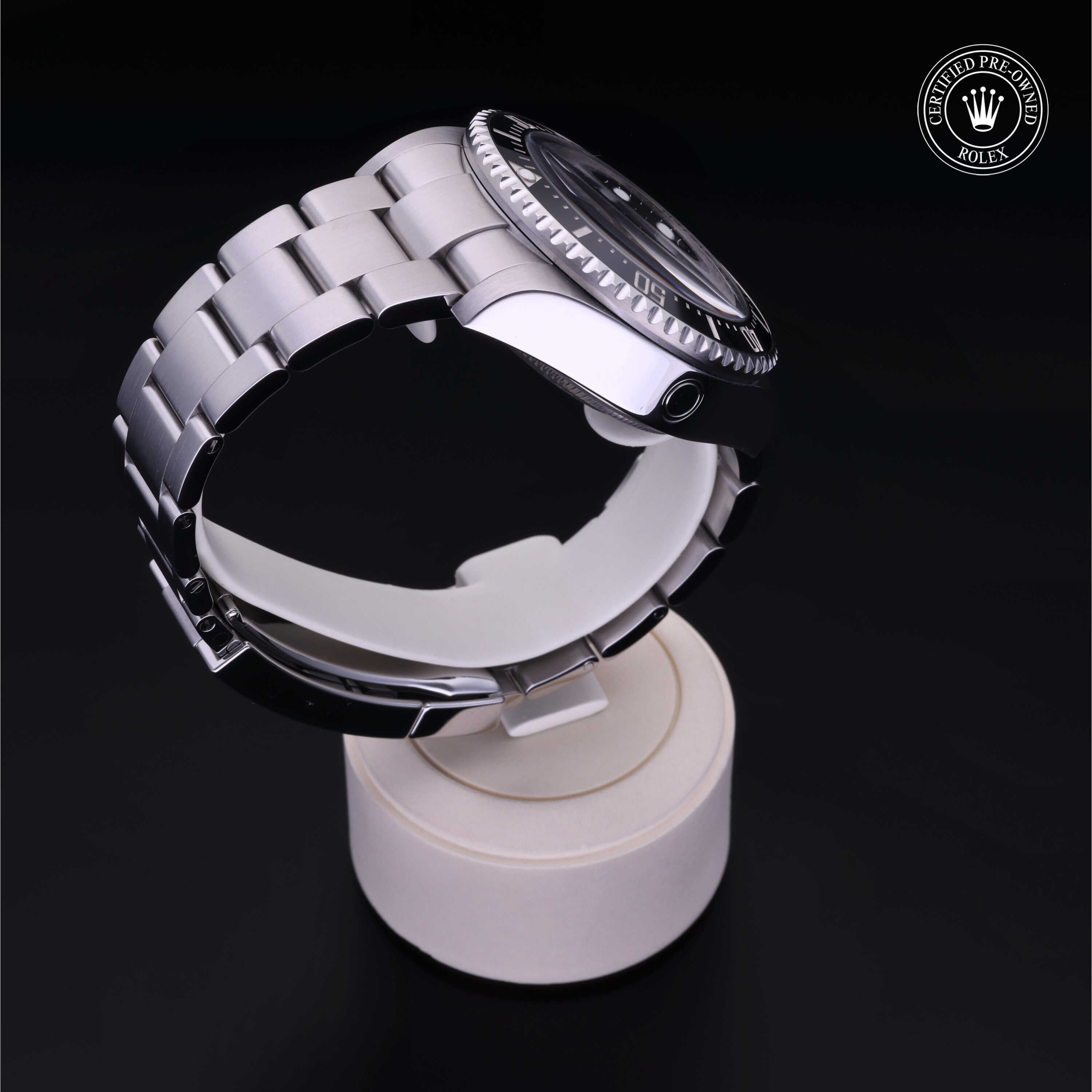 Rolex Certified Pre-owned Sea-Dweller M126660-0001 front on black background