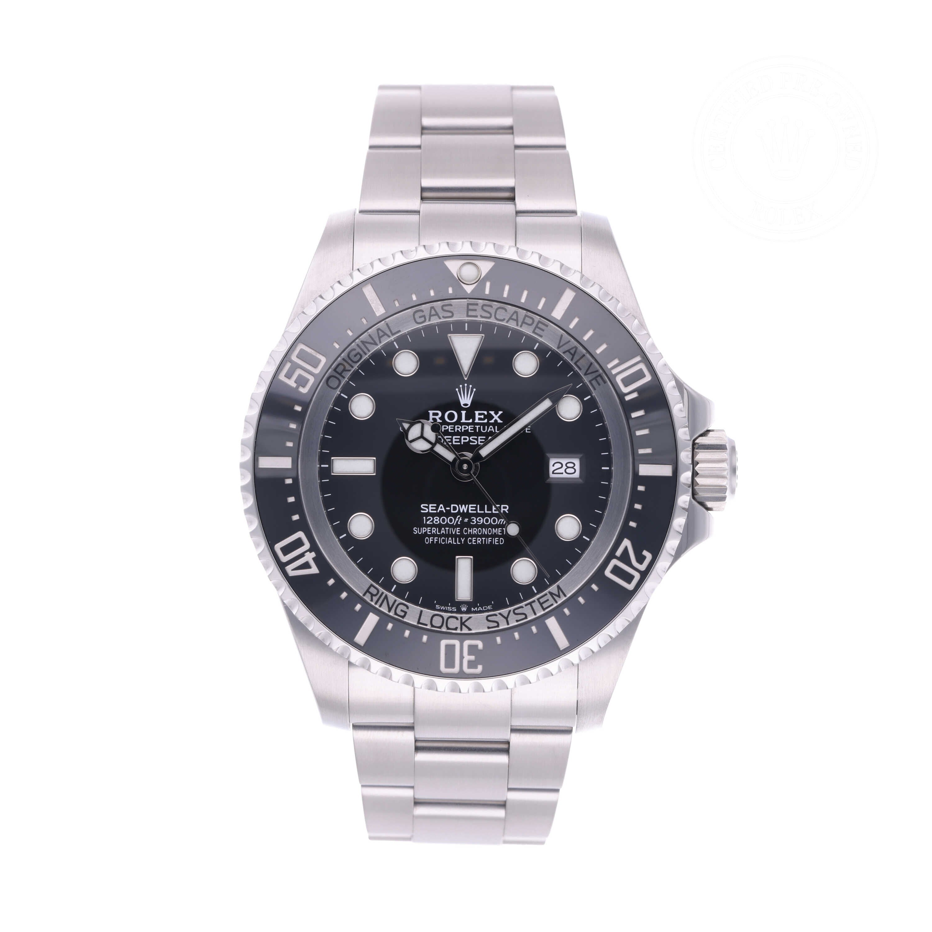 Rolex Certified Pre-owned Sea-Dweller M126660-0001 front on white background