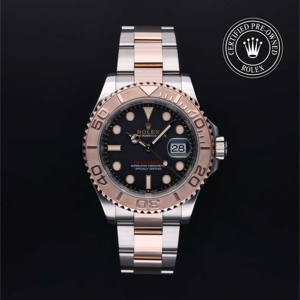 Rolex Certified Pre-owned Yacht-Master M126621-0002 front on black background