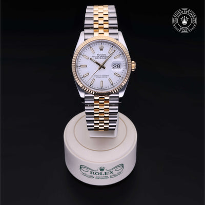 Rolex Certified Pre-owned Datejust M126233-0019 front on black background