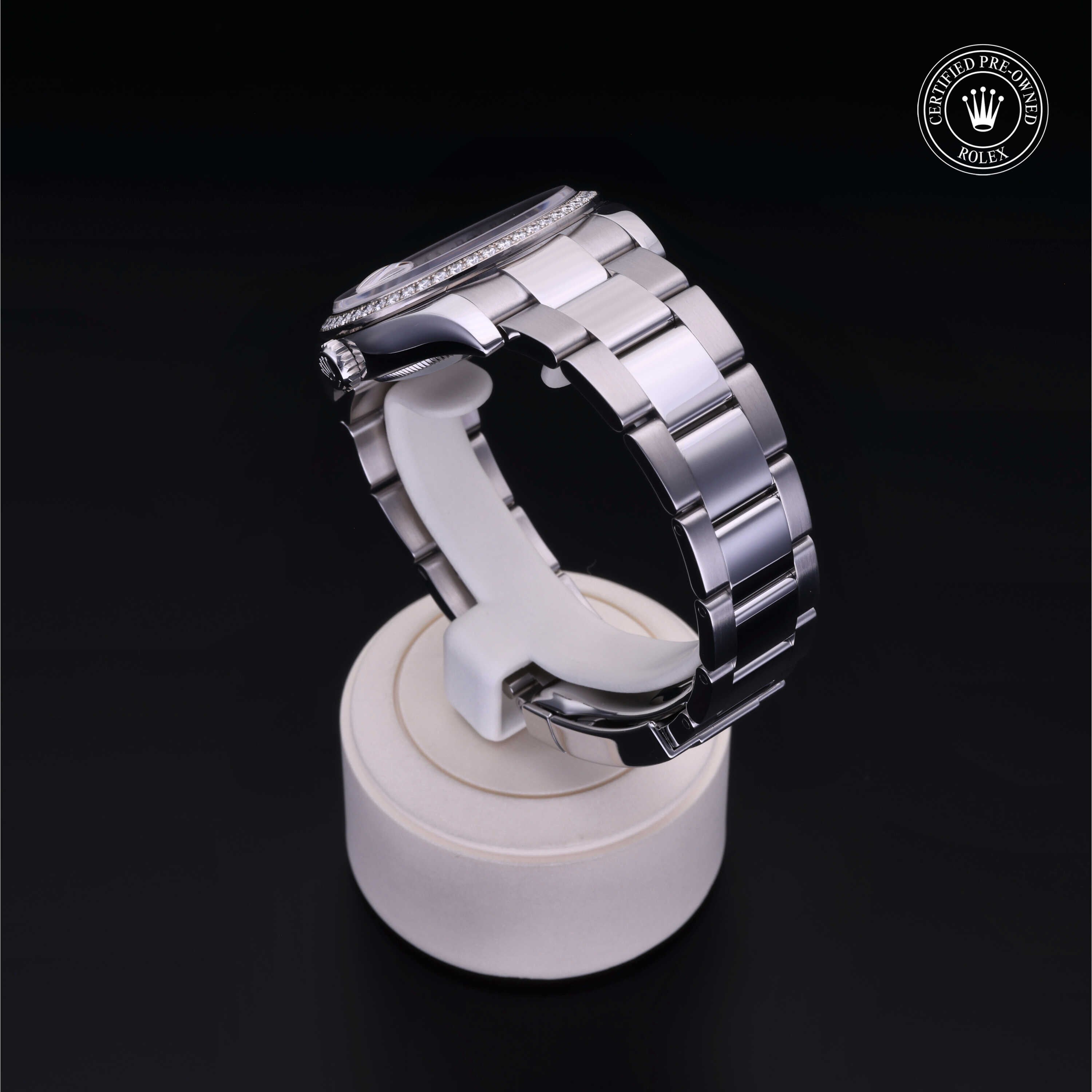 Rolex Certified Pre-owned Datejust M116244-0037 front on black background