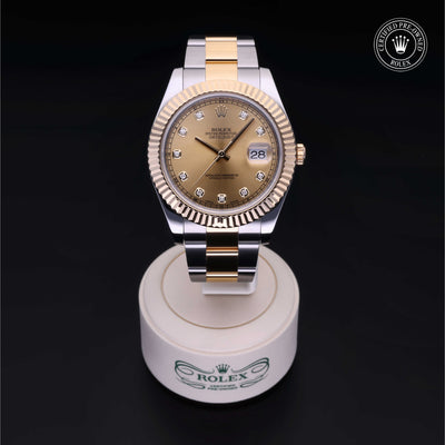 Rolex Certified Pre-owned Datejust M116333-0007 front on black background