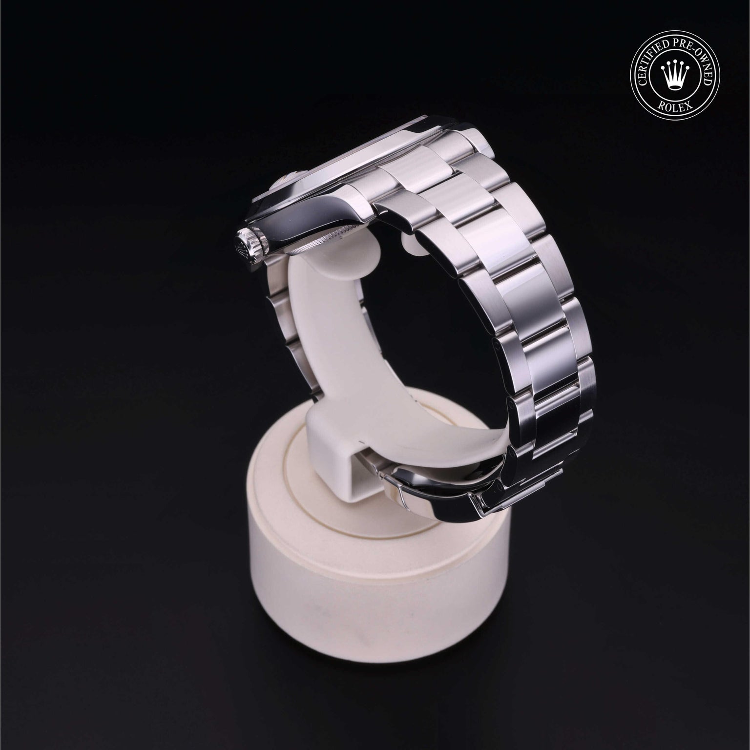 Rolex Certified Pre-owned Datejust M116300-0007 front on black background