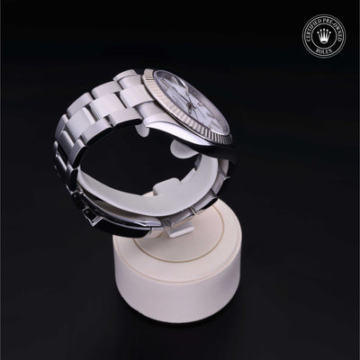 Rolex Certified Pre-owned Datejust M126334-0009 front on black background