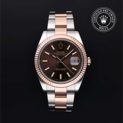 Rolex Certified Pre-owned Datejust M126331-0001 front on black background