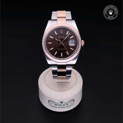 Rolex Certified Pre-owned Datejust M126331-0001 front on black background